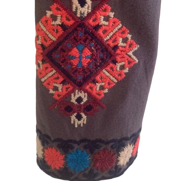 Indigo Moon Womens Sz L Hand Embordered Grey, Beige, Pink, Blue Jacket - Picture 6 of 11